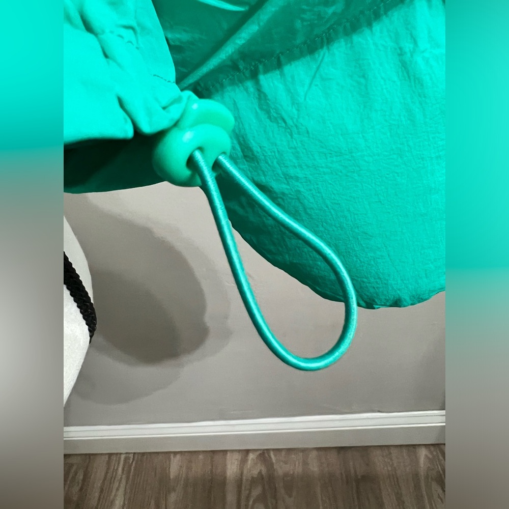 Teal Green Star Sequins Zip Up Puffer Jacket - Picture 11 of 13
